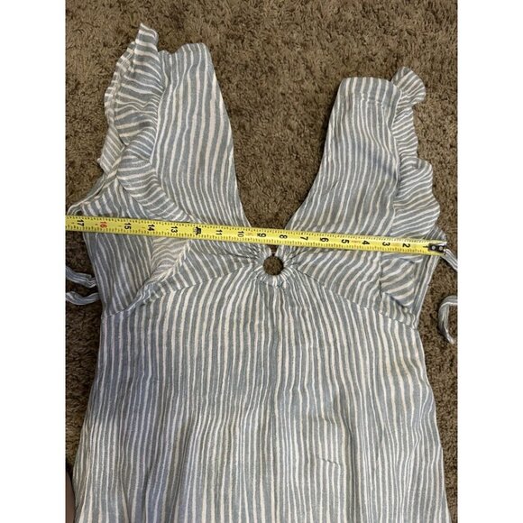 Womens Maxi Dress Ruffles Sleeveless Vneck Summer Spring Beach Coastal MEDIUM - Picture 10 of 12